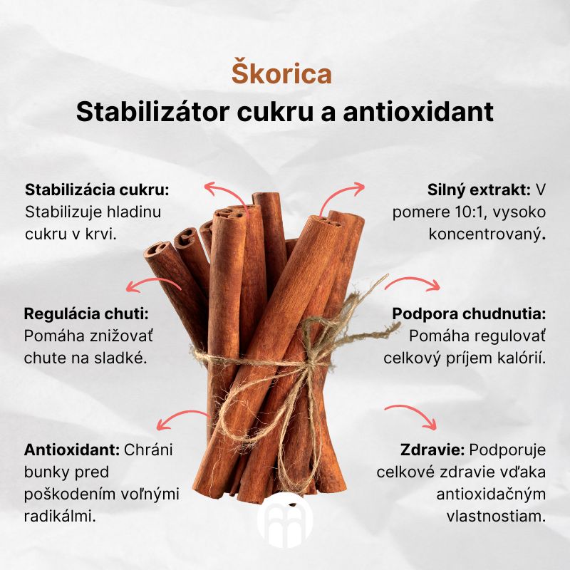 (Slovenčina) Skořice  Stabilizátor cukru a antioxidant
